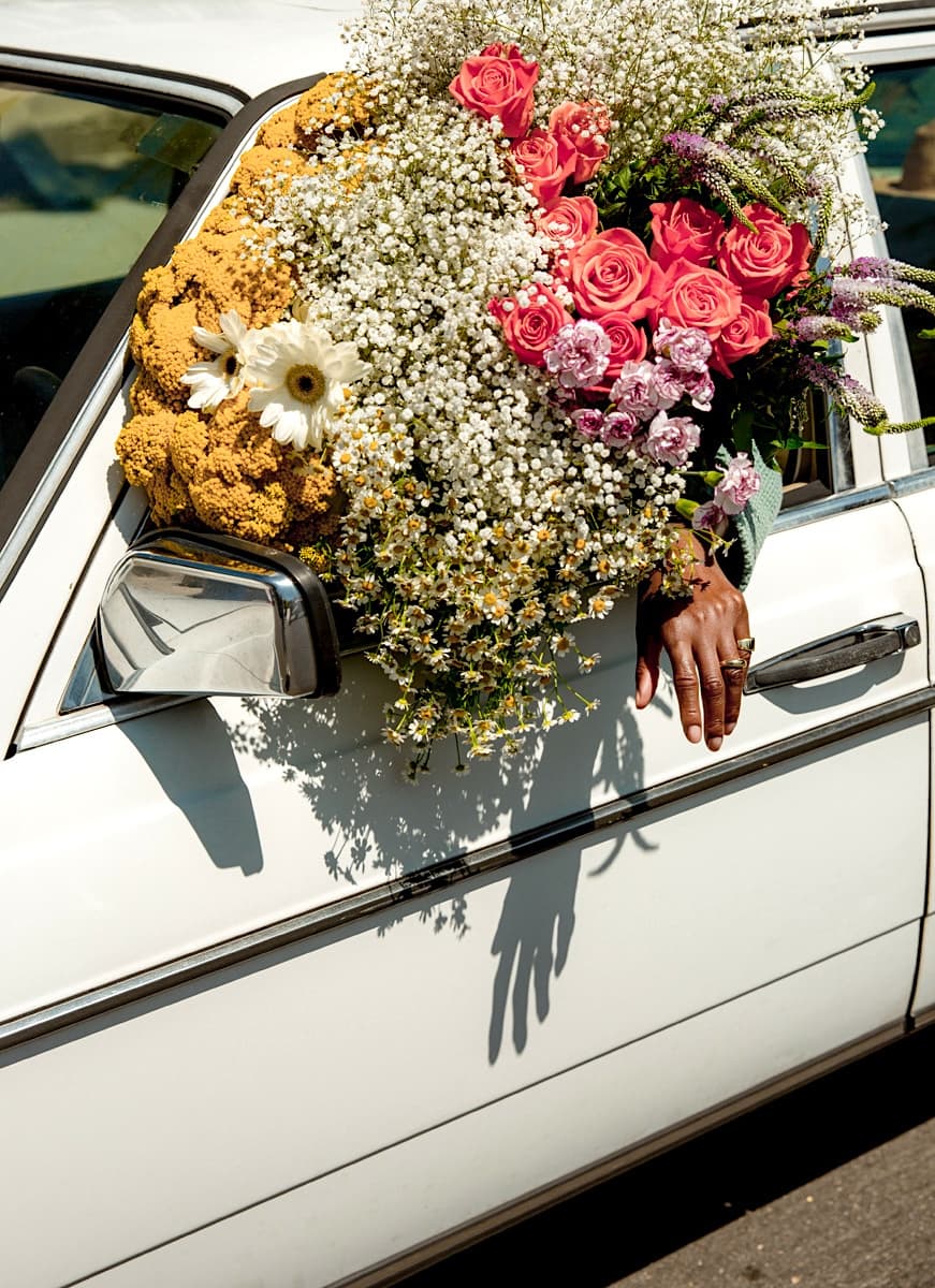 flowers-car